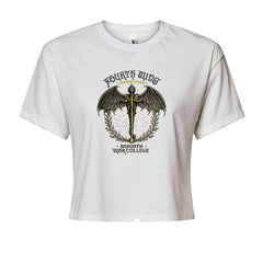 Fourth Wing Dragon Rider Vintage Basgiath War College Cropped T-Shirt White
