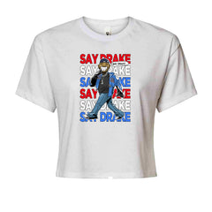 Say Drake Smiling Meme Mustard Cropped T-Shirt White
