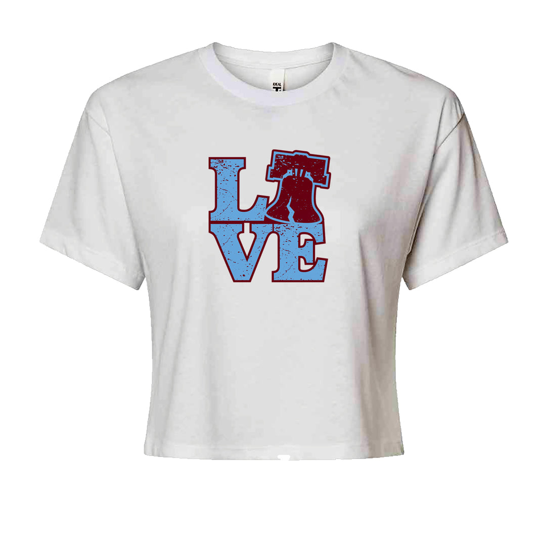 Love Philly Liberty Bell Cropped T-Shirt White