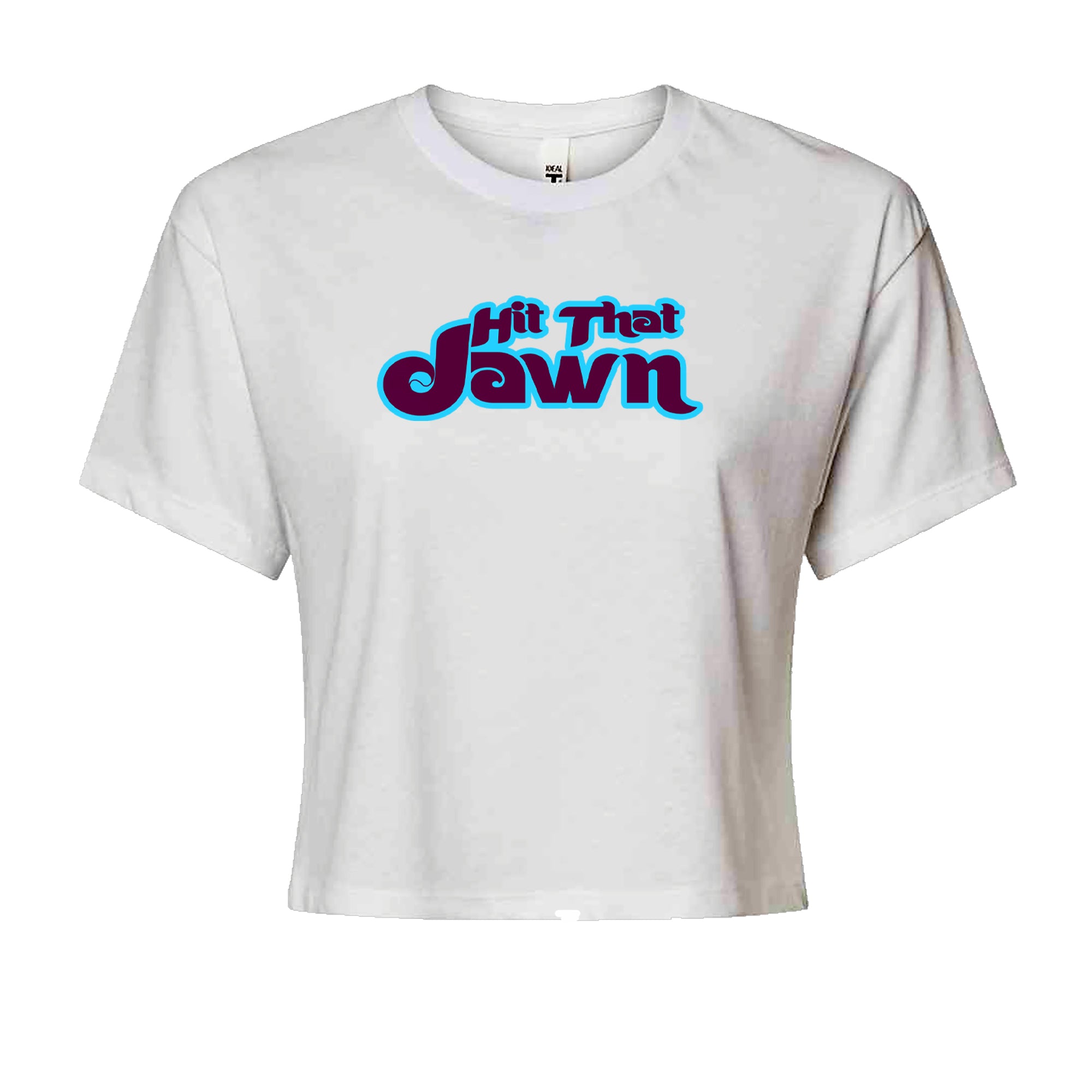 Hit That Jawn Philly Baseball Cropped T-Shirt White