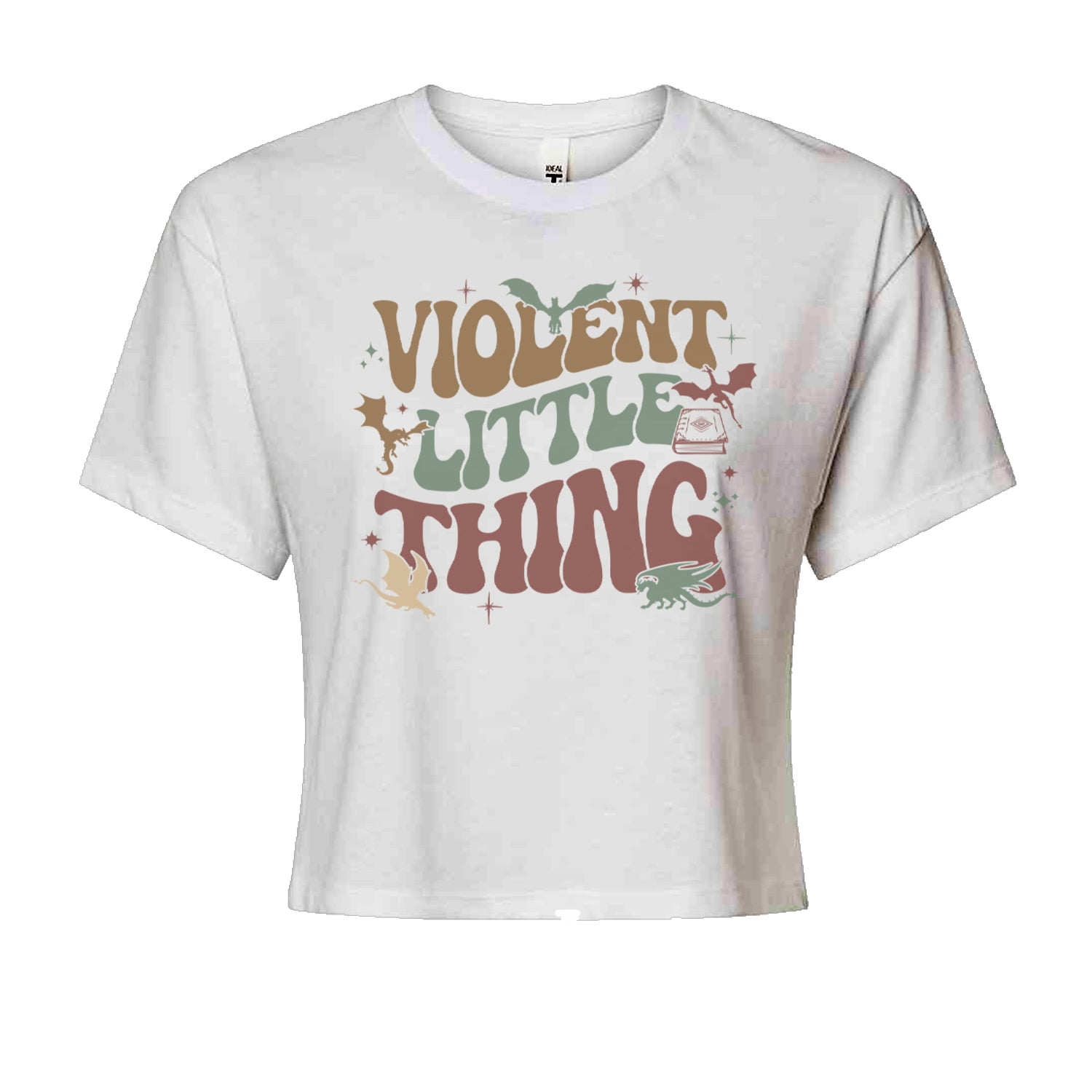 Violent Little Thing Dragon Cropped T-Shirt White