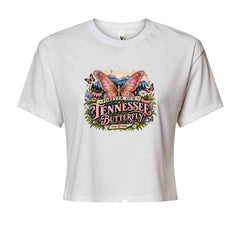 Forever Our Tennessee Butterfly Dolly Cropped T-Shirt White