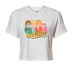 Stay Golden Girls Retro Cropped T-Shirt White