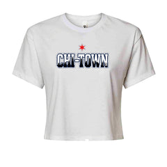 Chicago Chi-Town City Pride Cropped T-Shirt White