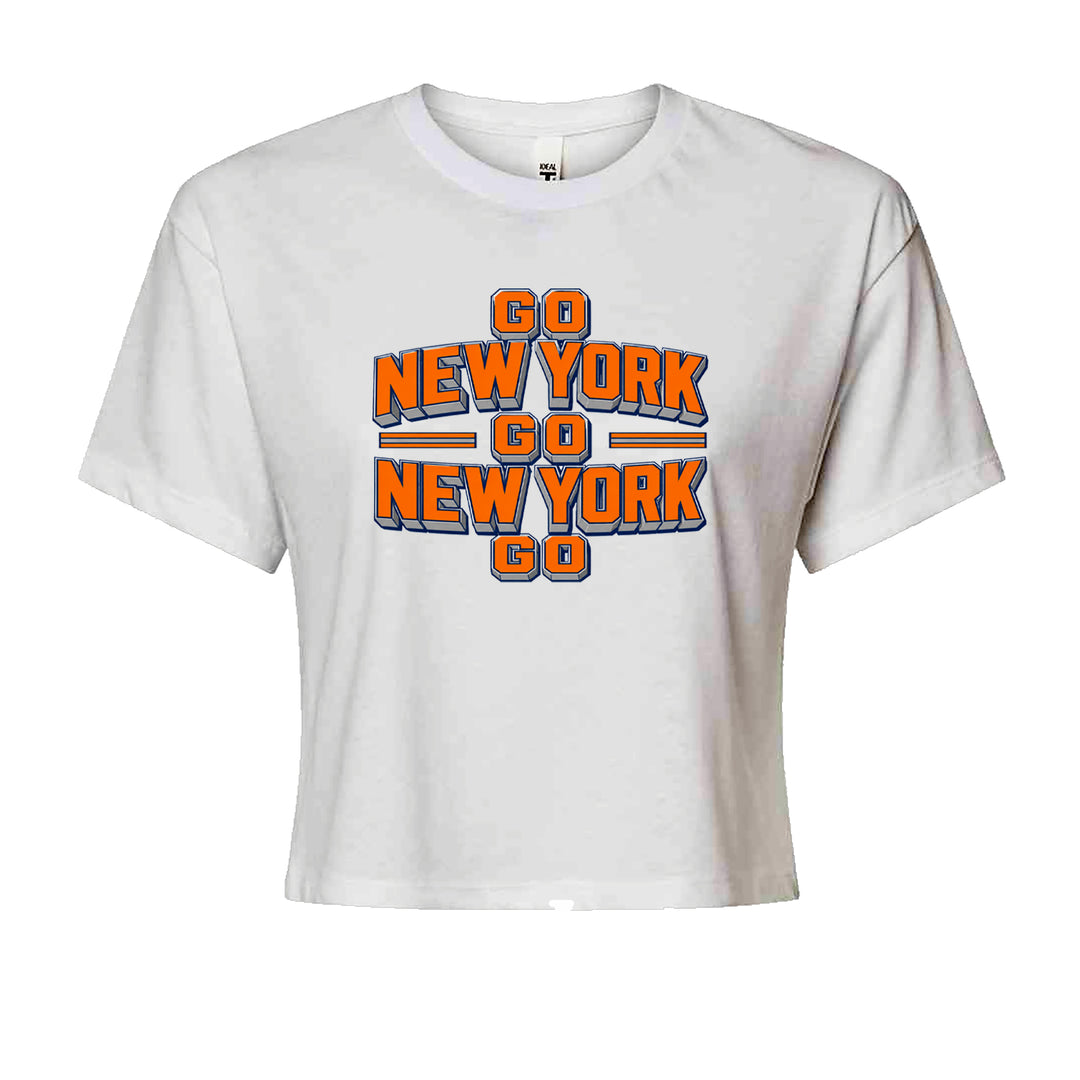Go New York Go Basketball Cropped T-Shirt White