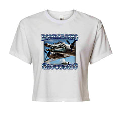 Bombardino Crocodilo Brainrot Cropped T-Shirt White