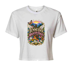 Tennessee Mountain Angel Wings Dolly Cropped T-Shirt White