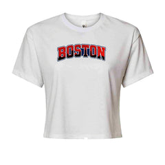 Boston City Pride Skyline Cropped T-Shirt White