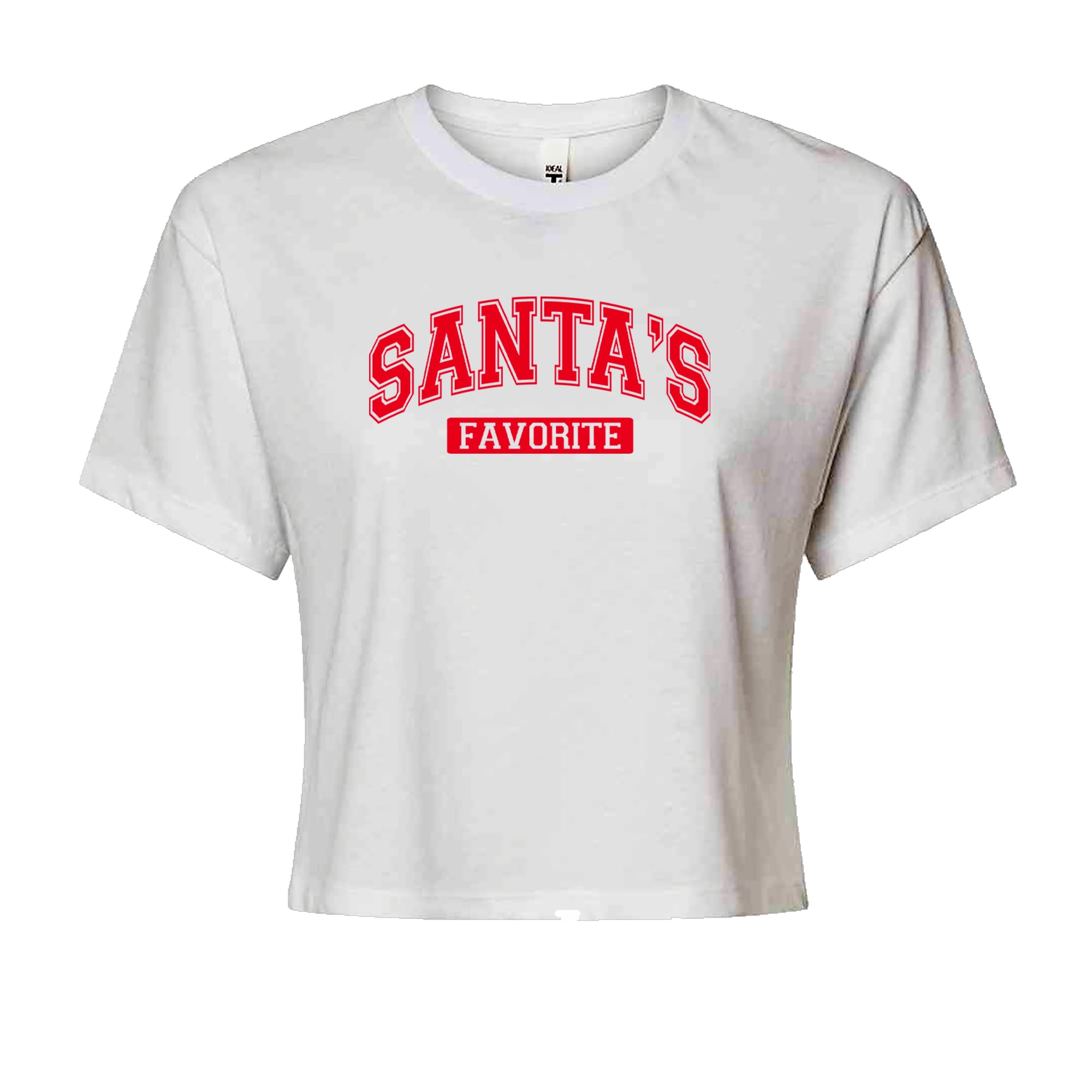Santa's Favorite Cropped T-Shirt White