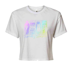 Spooky Season Cute Pastel Halloween Design Cropped T-Shirt White