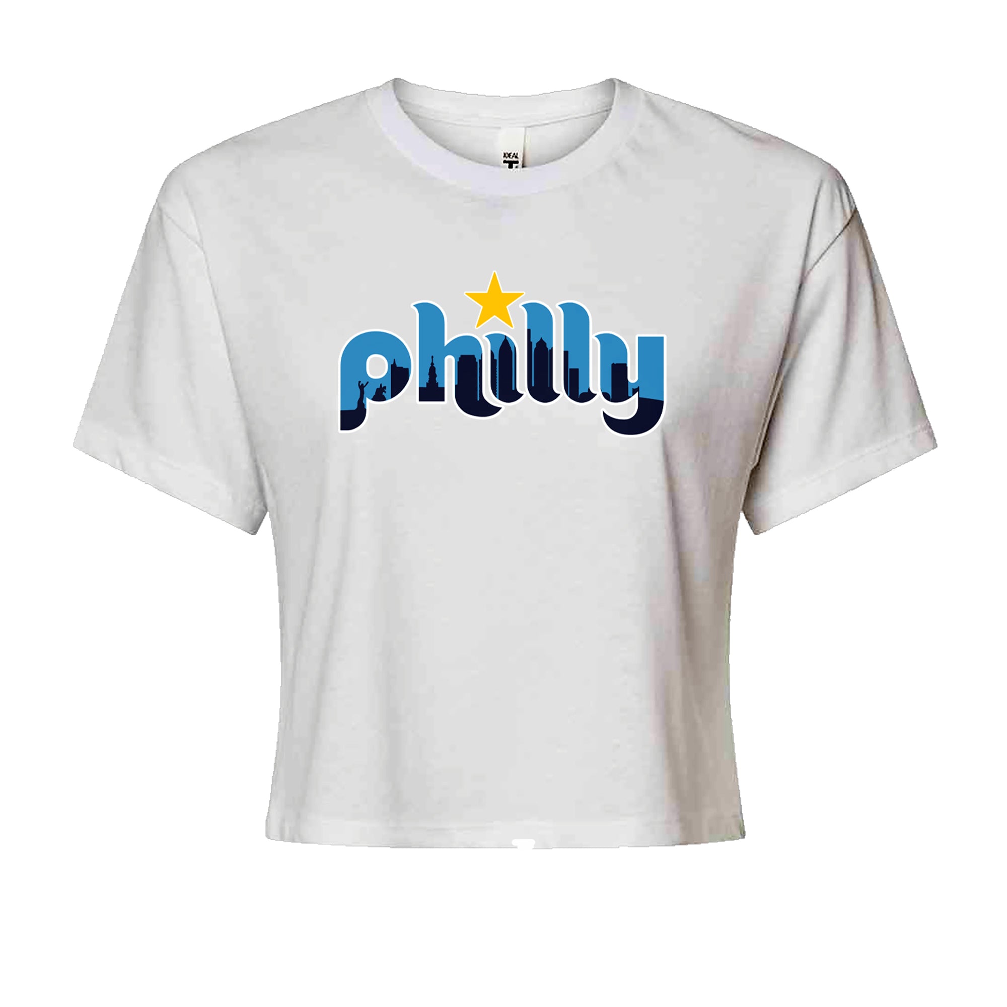 Skyline Philly Philadelphia Cropped T-Shirt White