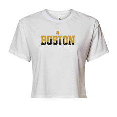 Boston City Pride Irish Cropped T-Shirt White