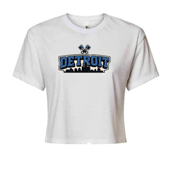 Detroit Motor City Retro Piston Cropped T-Shirt White