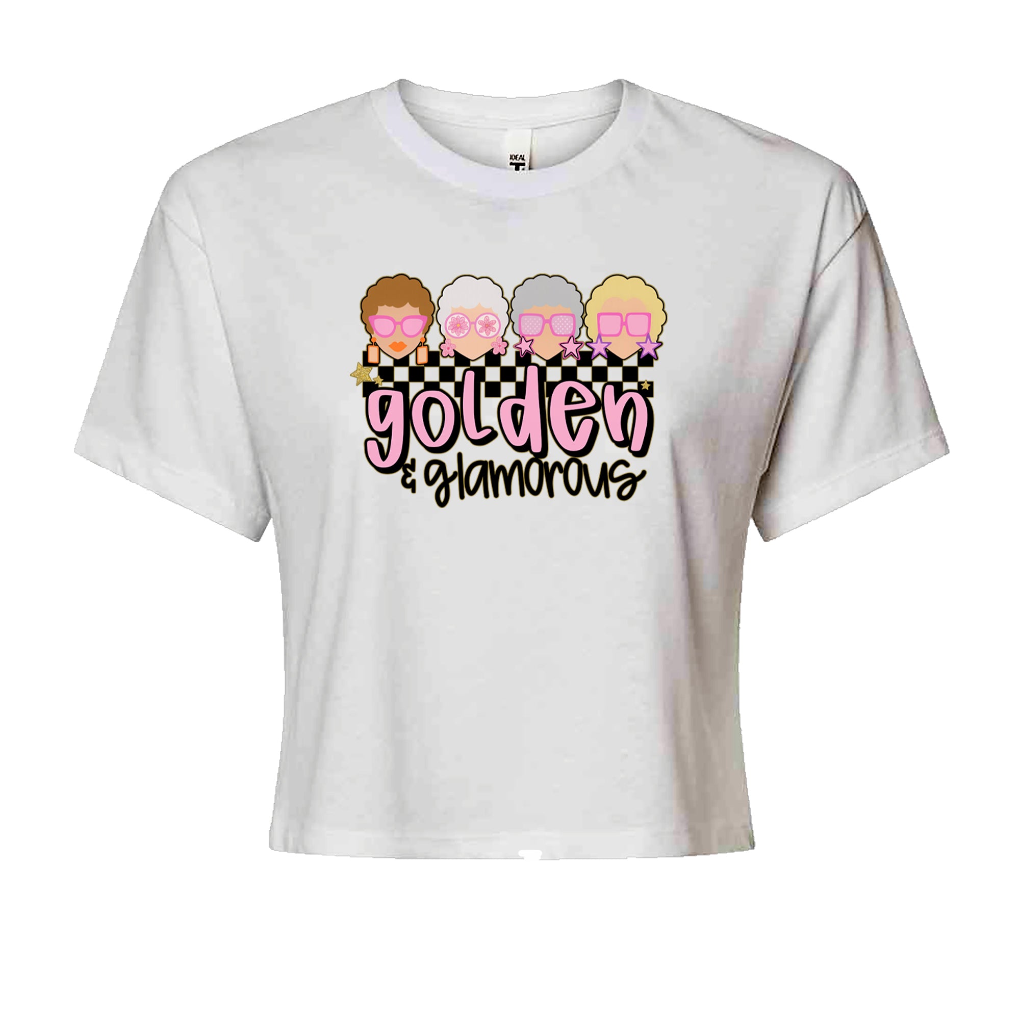 Golden And Glamorous Golden Girls Cropped T-Shirt White