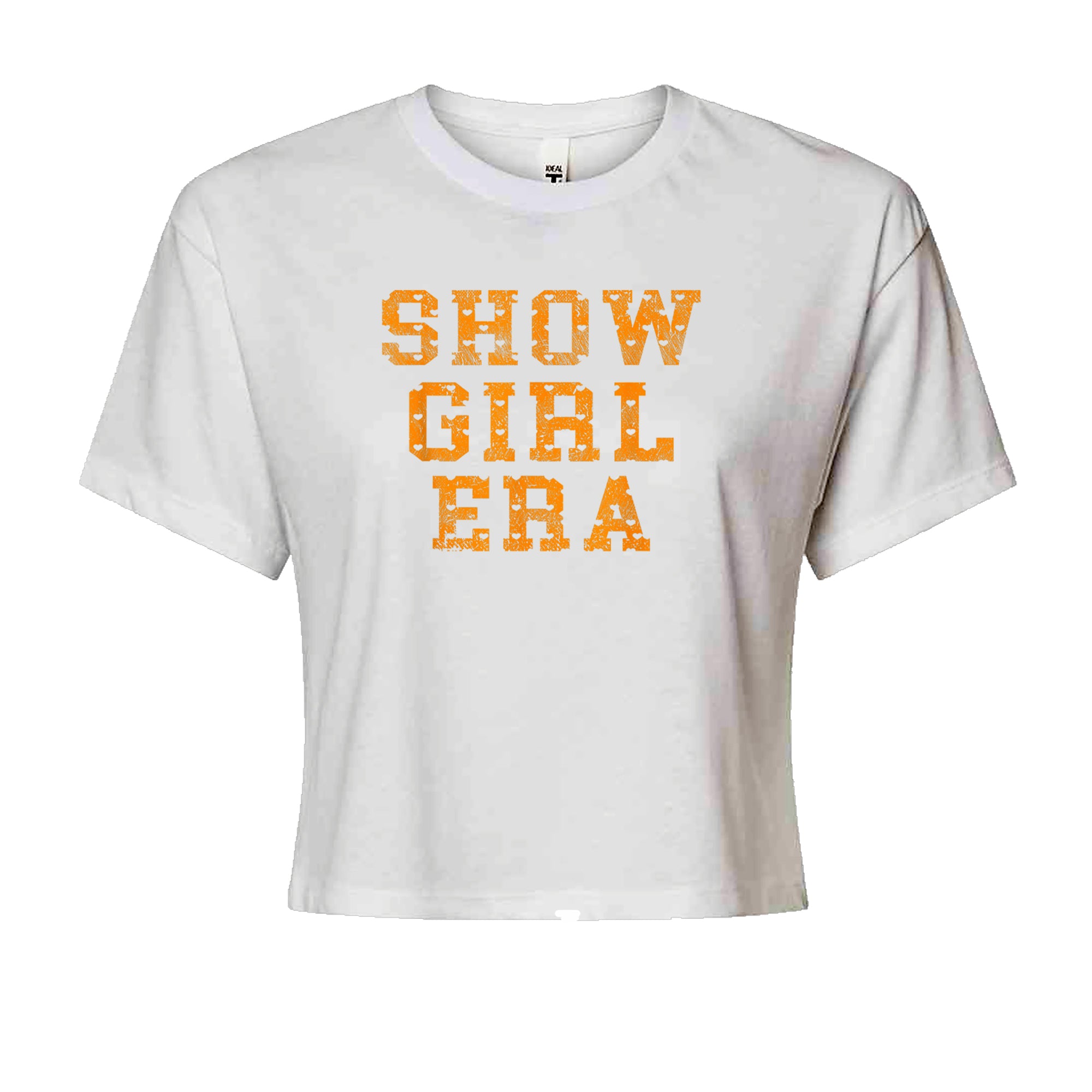 Vintage Showgirl Era Heart Cropped T-Shirt White