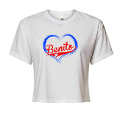 Benito Heart Puerto Rico Cropped T-Shirt White