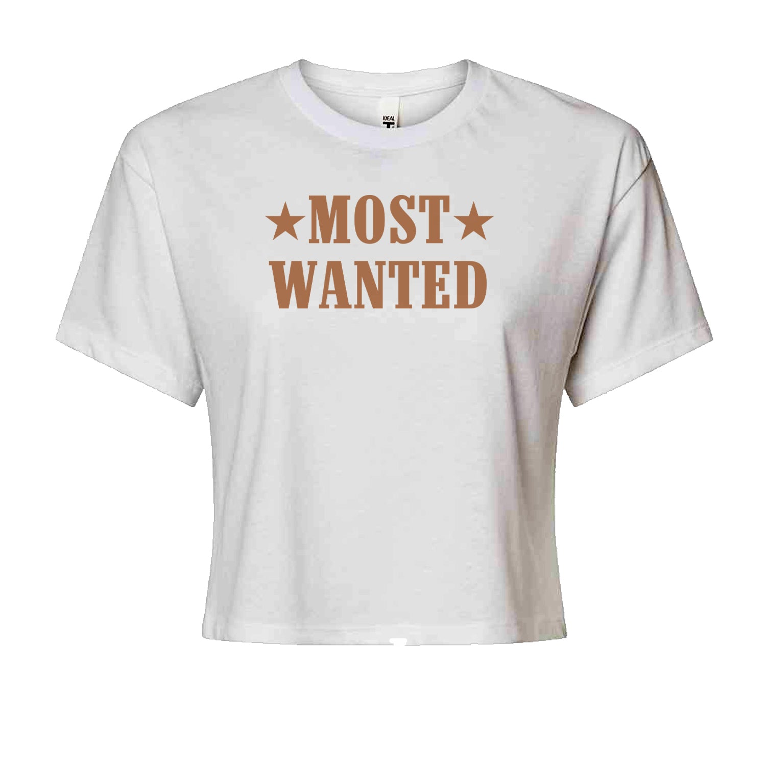 Most Wanted Cowboy Cropped T-Shirt White