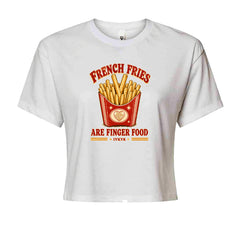 French Fries Are Finger Food IYKYK Cropped T-Shirt White