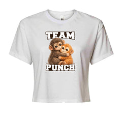 Team Punch Panchi-kun Monkey Cropped T-Shirt White