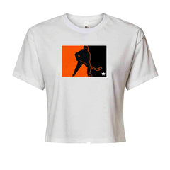 Hockey Enforcer Retro Vintage Cropped T-Shirt White
