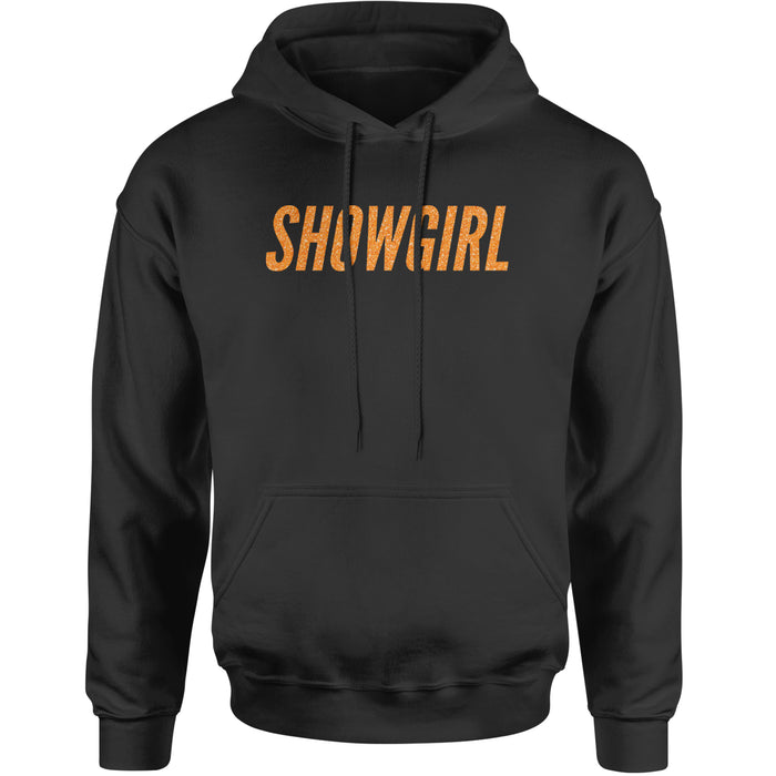 Showgirl Orange Glitter Adult Hoodie Sweatshirt
