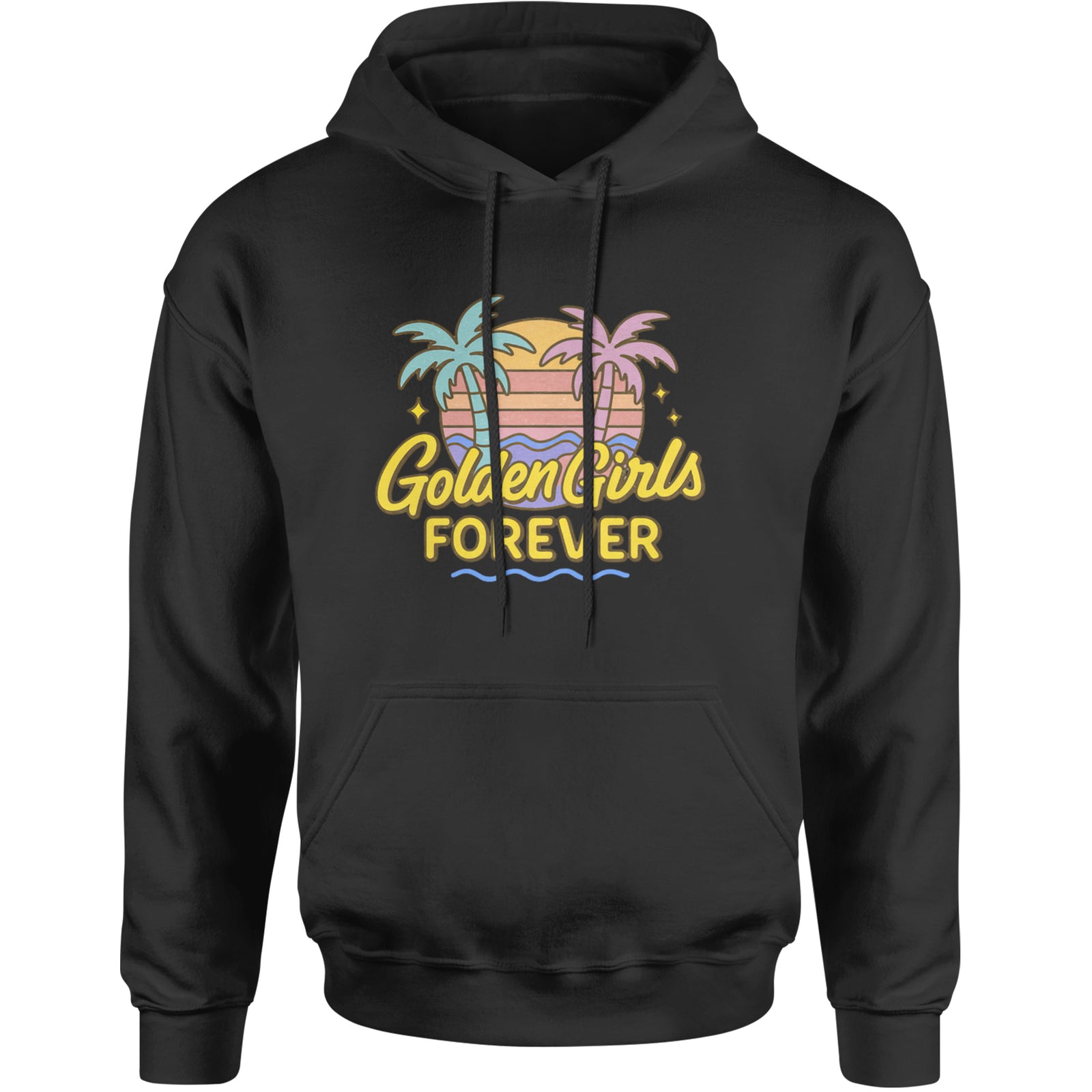 Golden Girls Forever Retro Sunset Adult Hoodie Sweatshirt Black