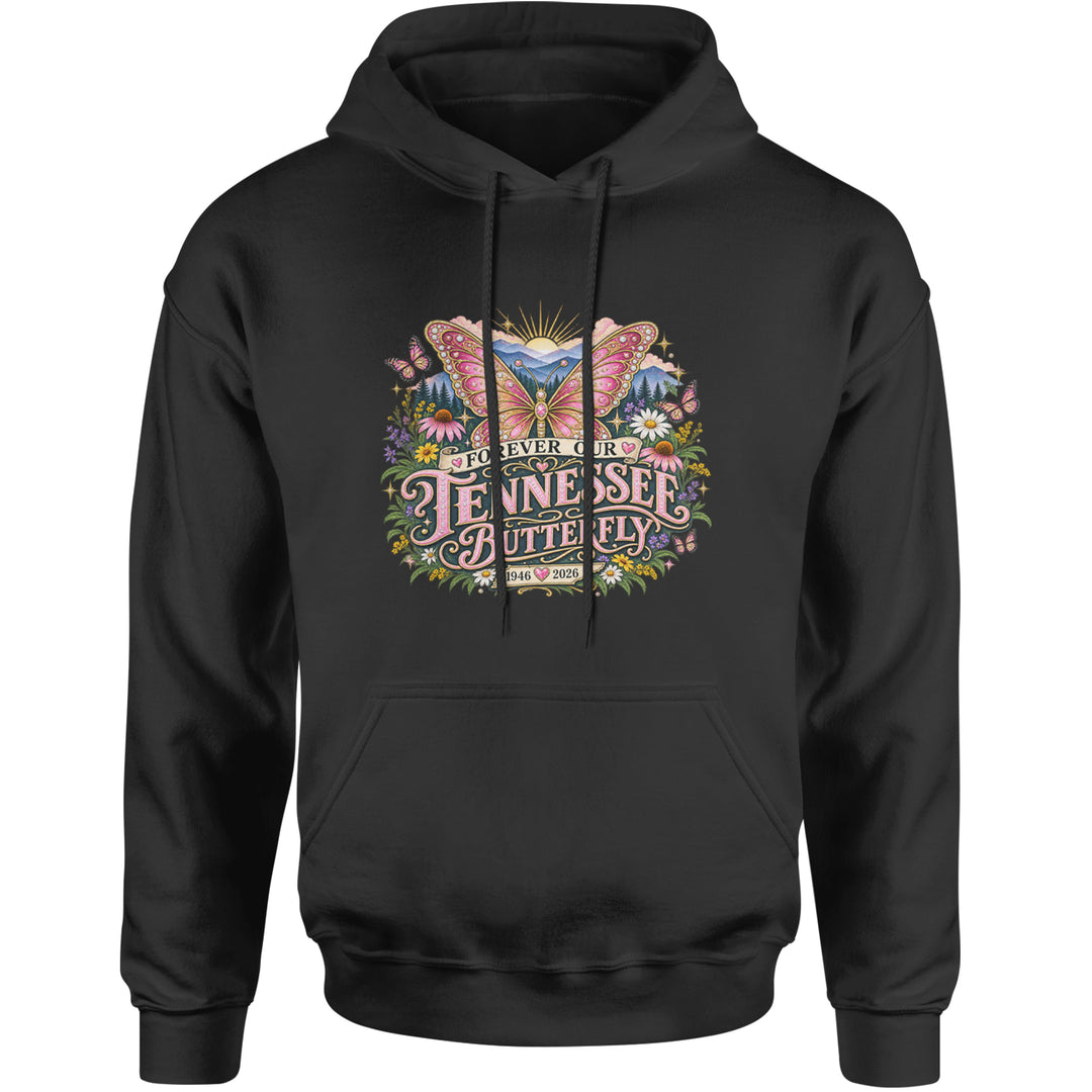 Forever Our Tennessee Butterfly Dolly Adult Hoodie Sweatshirt Black