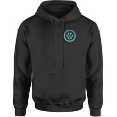 TLC To Love a Canine Dog Rescue Teal Adult Hoodie Sweatshirt Black