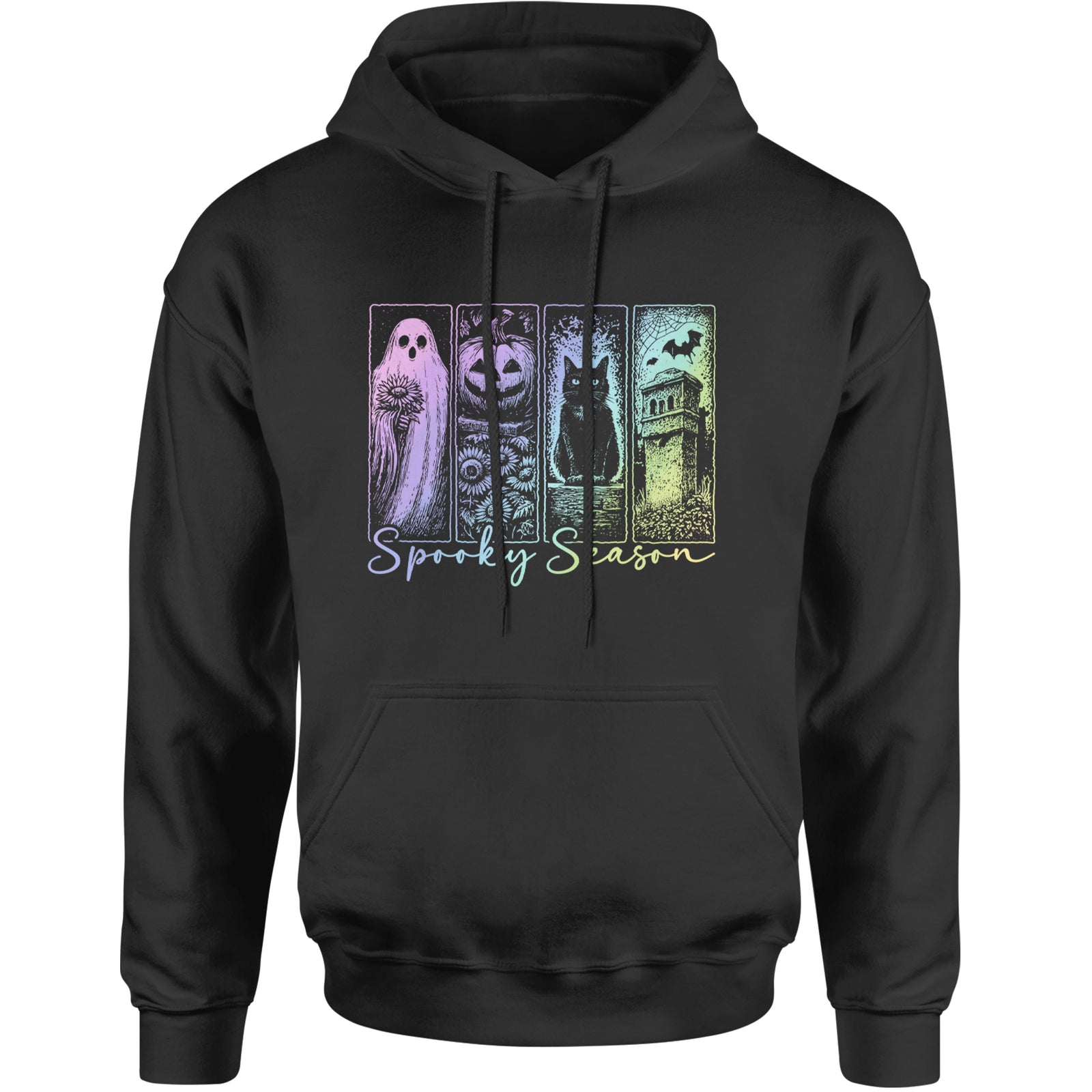 Spooky Season Cute Pastel Halloween Design Adult Hoodie Sweatshirt Black