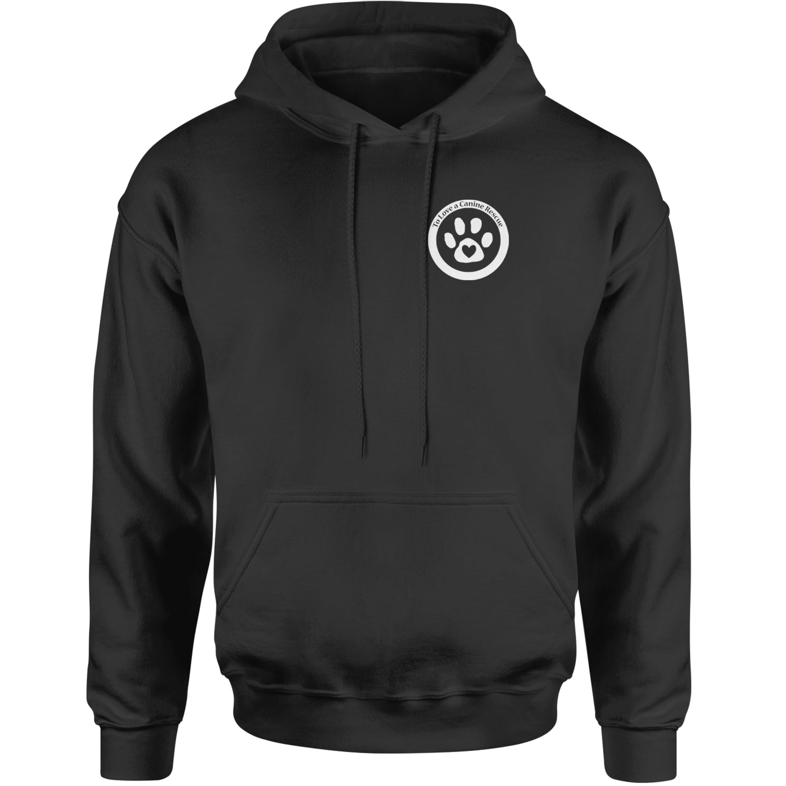 TLC To Love a Canine Dog Rescue White Adult Hoodie Sweatshirt Black