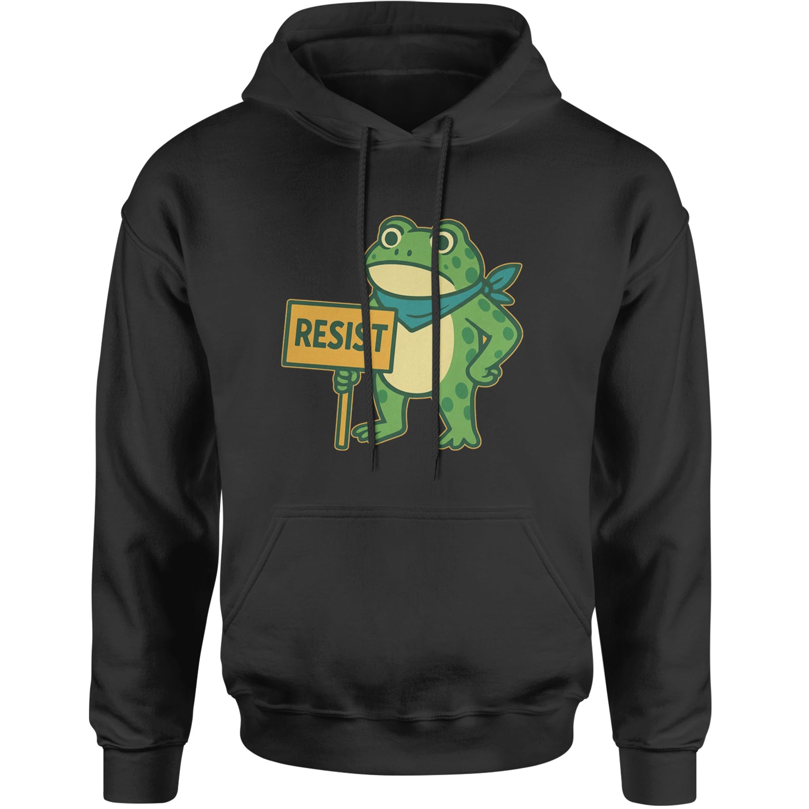 Sign Resist Meme Frog Protest Adult Hoodie Sweatshirt Black