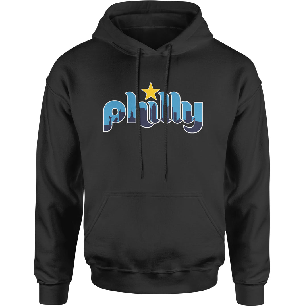 Skyline Philly Philadelphia Adult Hoodie Sweatshirt Black