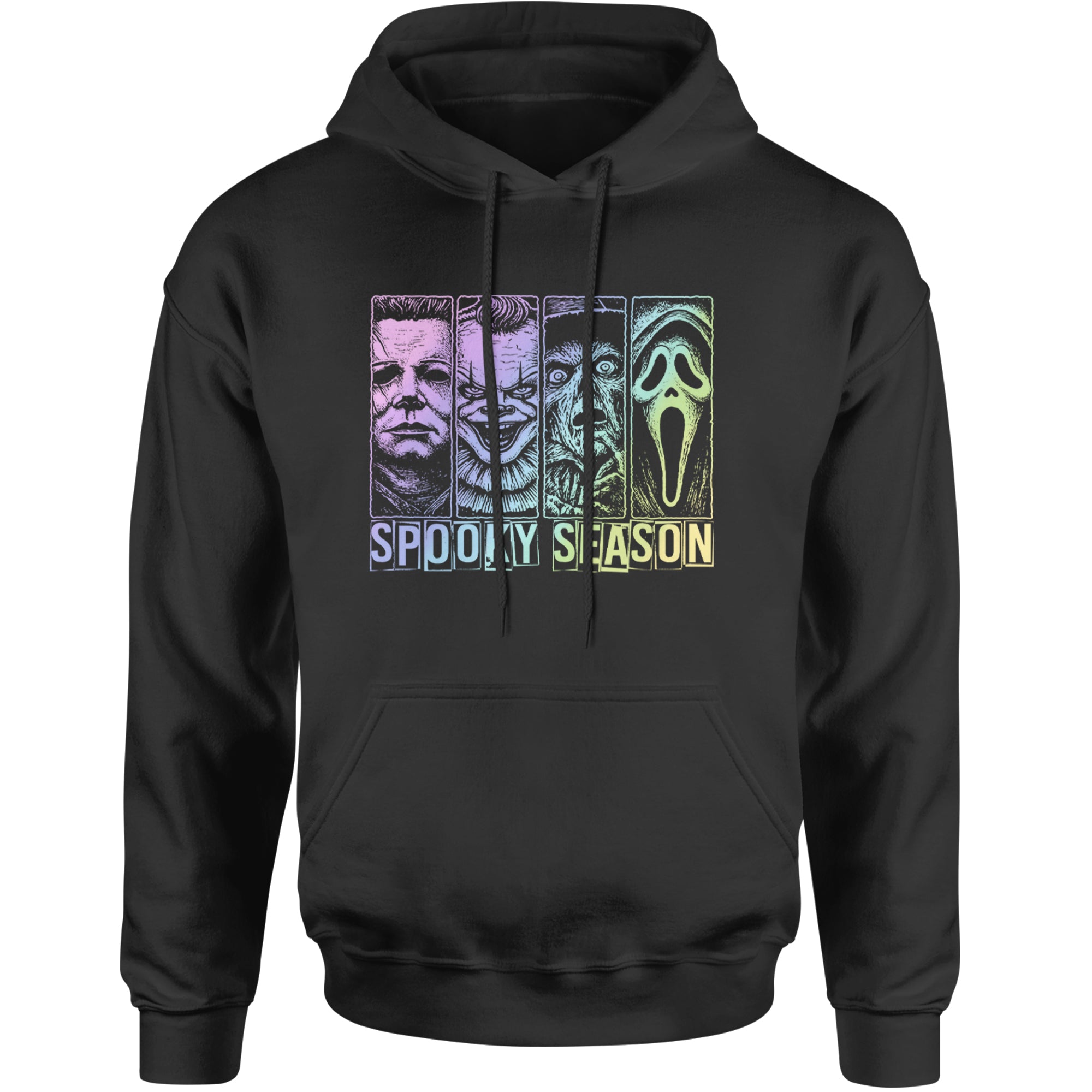 Spooky Season Horror Icons Halloween Adult Hoodie Sweatshirt Black