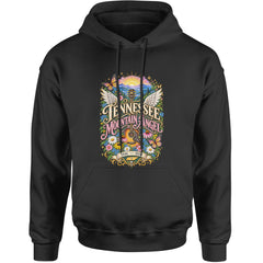 Tennessee Mountain Angel Wings Dolly Adult Hoodie Sweatshirt Black