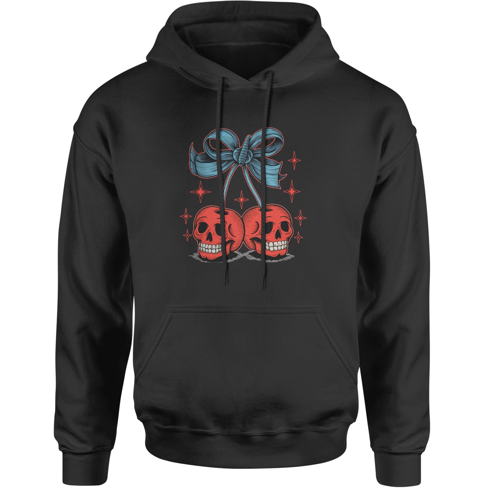 Cherry Skulls Retro Tattoo Adult Hoodie Sweatshirt Cotton Candy