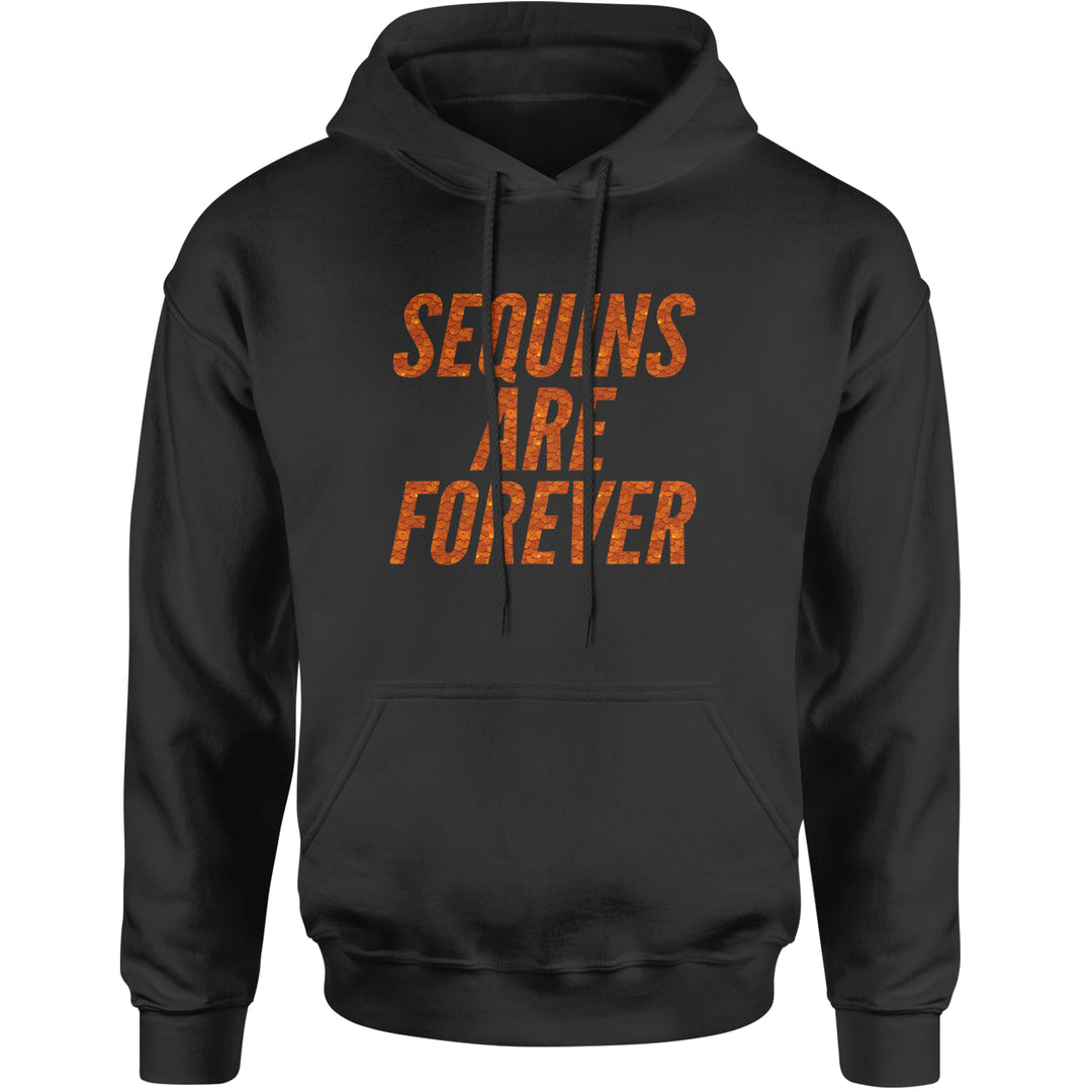 Sequins Are Forever Retro Glam Adult Hoodie Sweatshirt Black