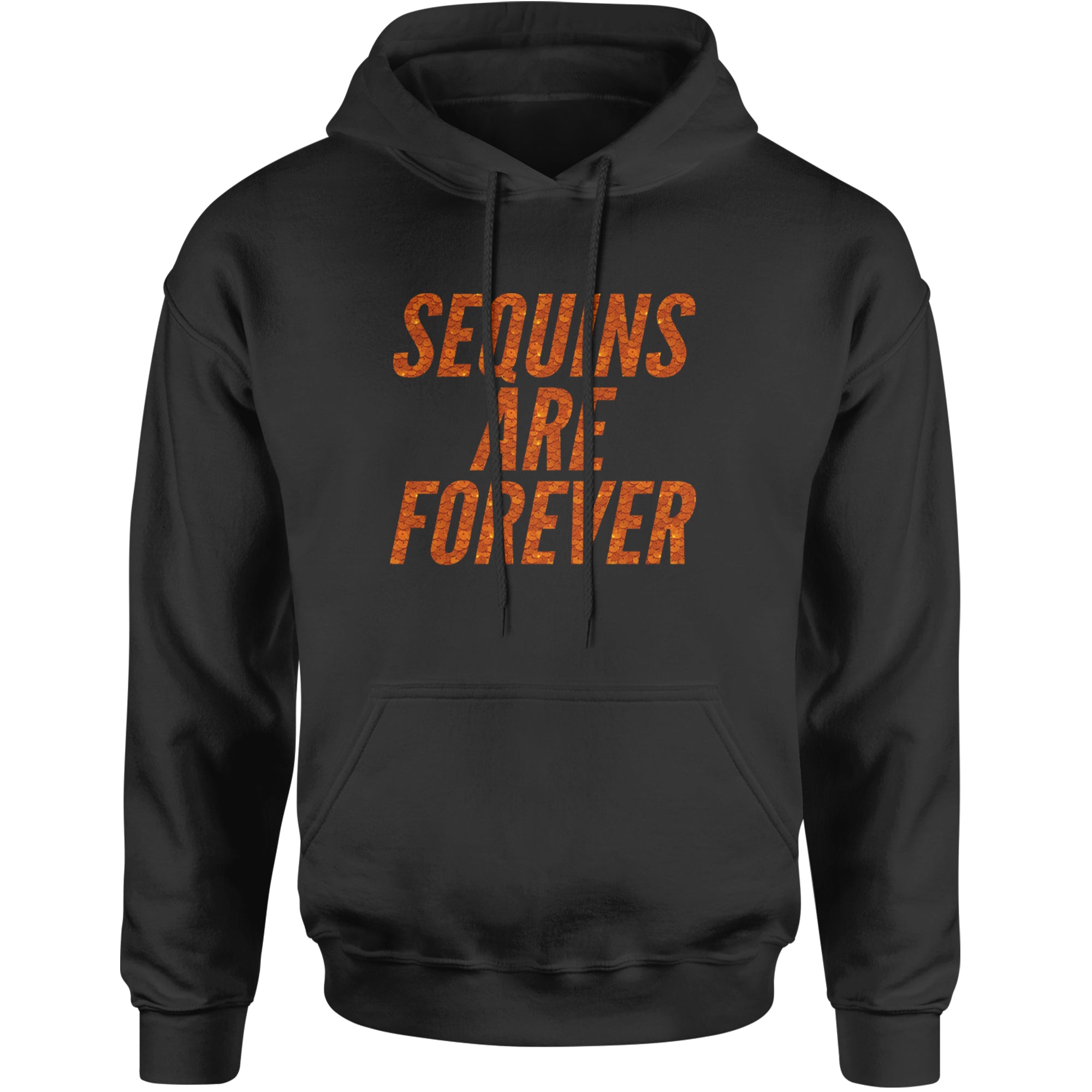 Sequins Are Forever Retro Glam Adult Hoodie Sweatshirt Black