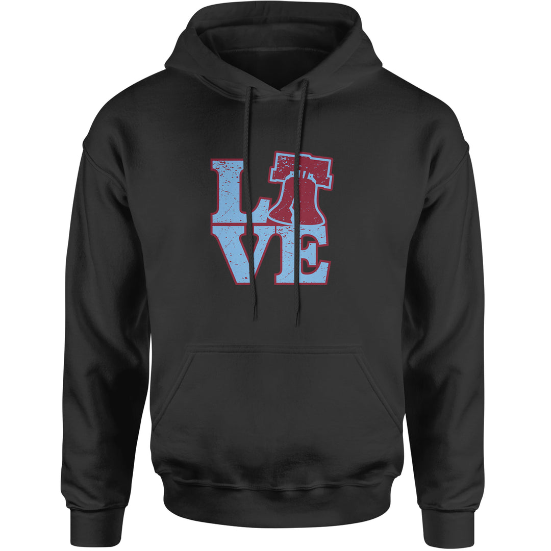 Love Philly Liberty Bell Adult Hoodie Sweatshirt Black