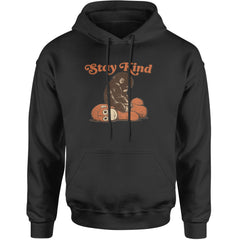 Punch Stay Kind Macaque Adult Hoodie Sweatshirt Black