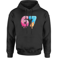 67 Dripping Ice Cream Donut Melt Adult Hoodie Sweatshirt Black