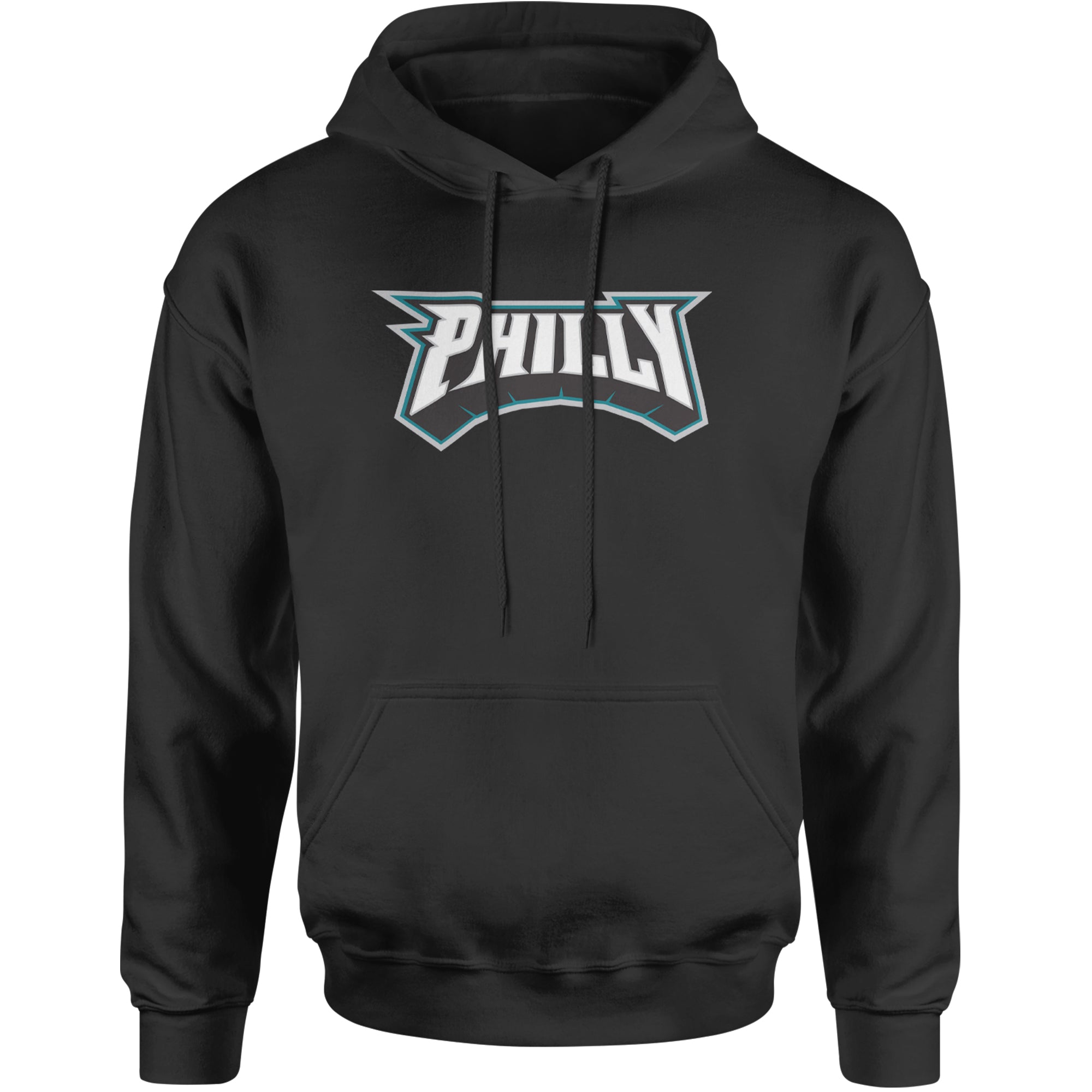 Philly Bold Block Throwback Adult Hoodie Sweatshirt Kelly Green