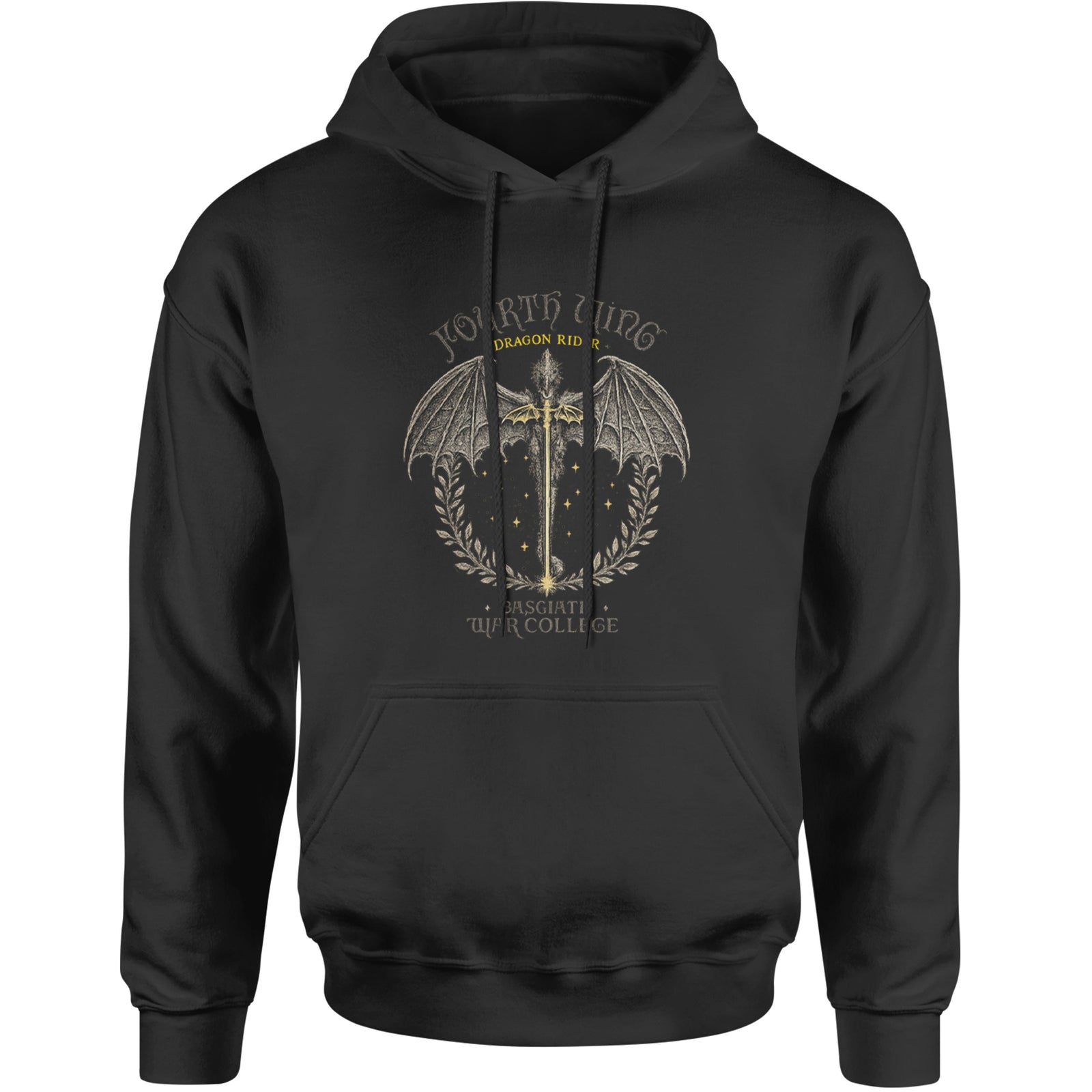 Fourth Wing Dragon Rider Vintage Basgiath War College Adult Hoodie Sweatshirt Black