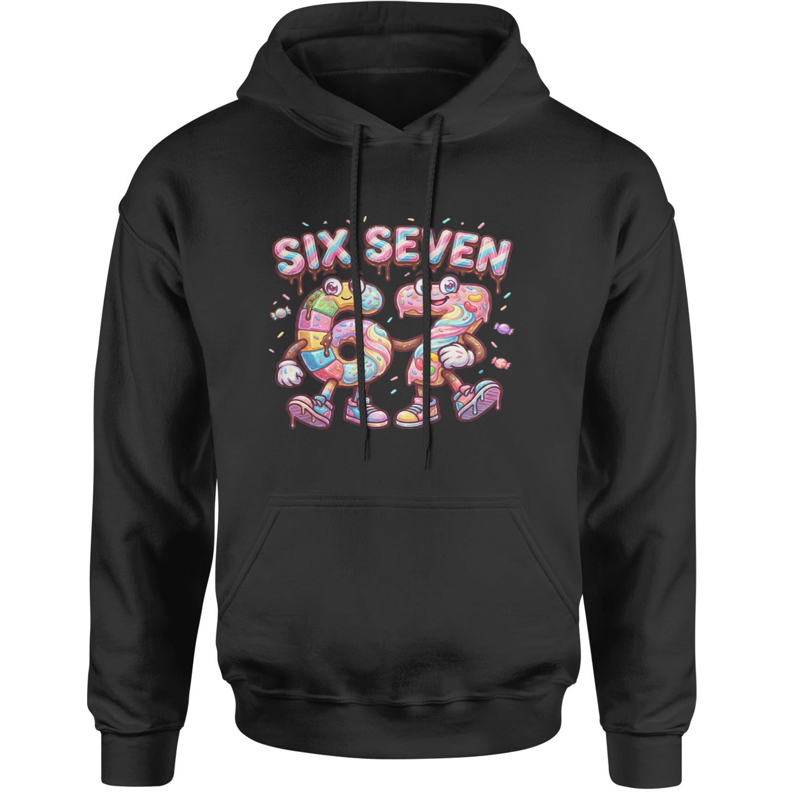 67 Candy Swirl Meme Adult Hoodie Sweatshirt Black