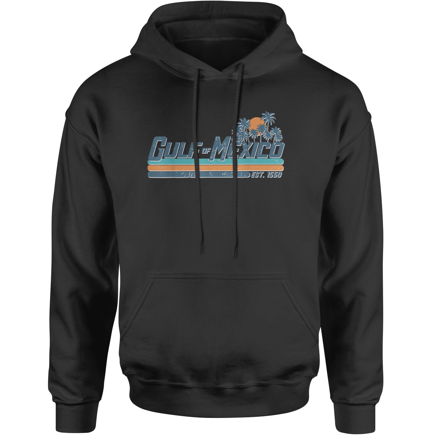 Gulf Of Mexico Established Year 1550 Adult Hoodie Sweatshirt Heather Grey