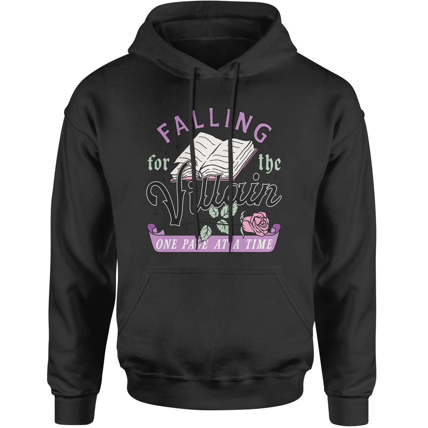 Falling For The Villain One Page At A Time Adult Hoodie Sweatshirt White