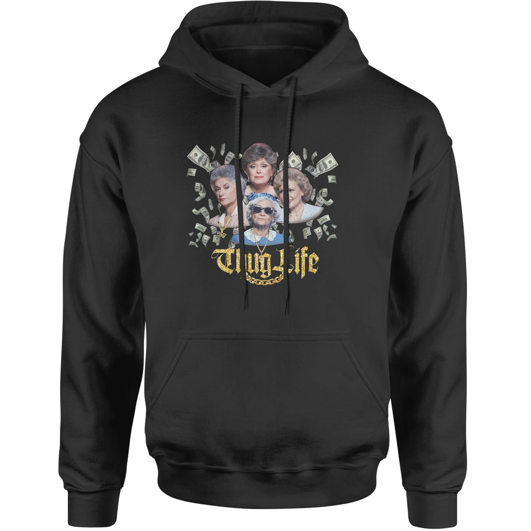 Golden Chain Thug Life Girls Adult Hoodie Sweatshirt Black