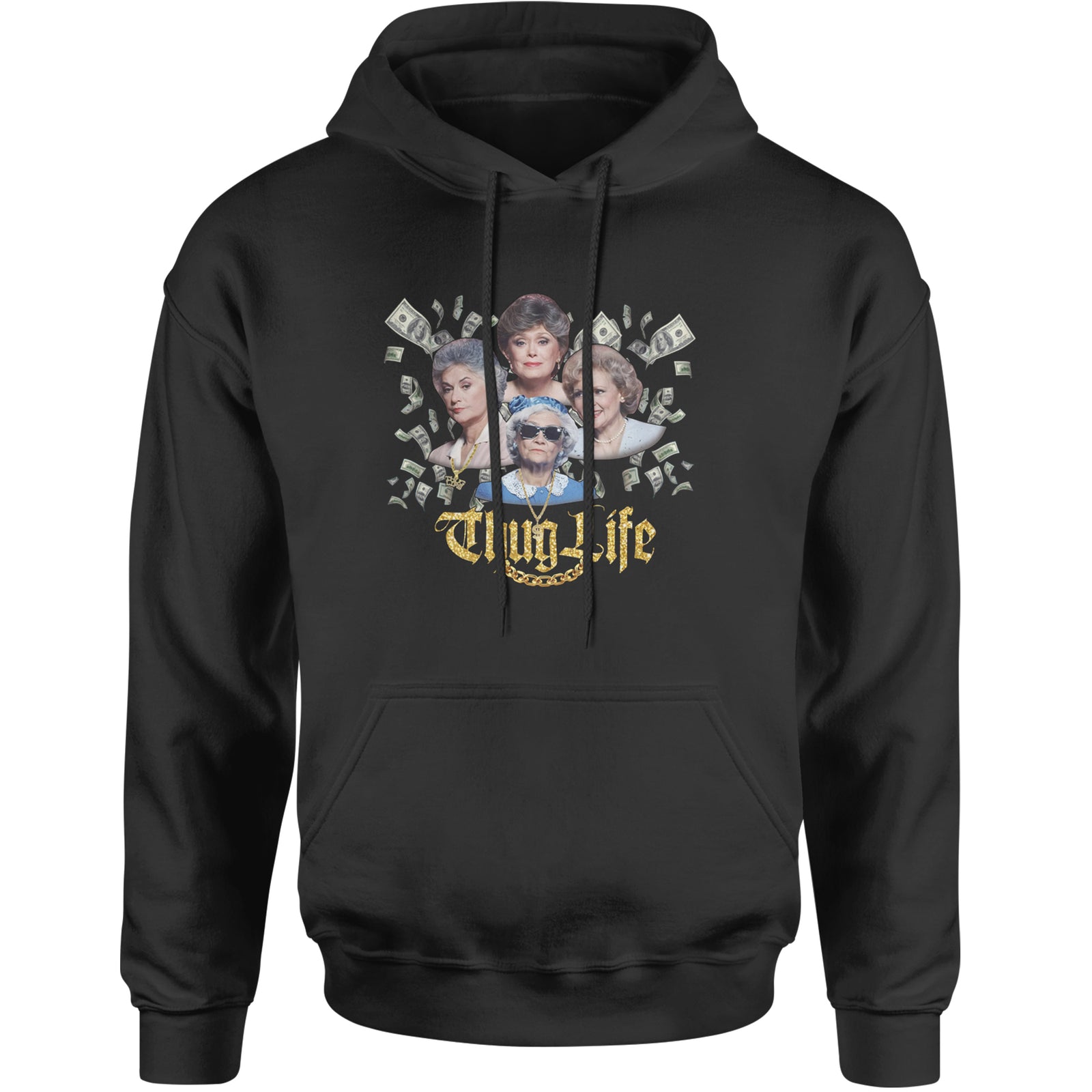 Golden Chain Thug Life Girls Adult Hoodie Sweatshirt Black