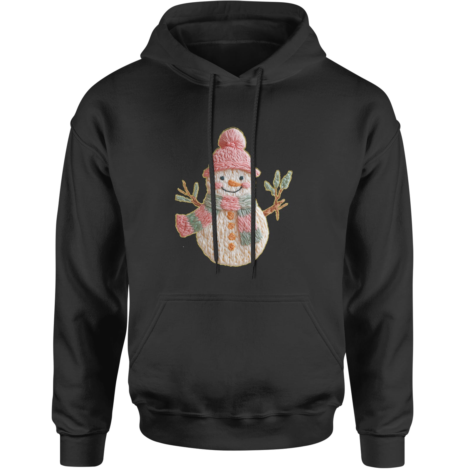 Vintage Snowman Embroidery Art Soft Cottagecore Adult Hoodie Sweatshirt Forest Green