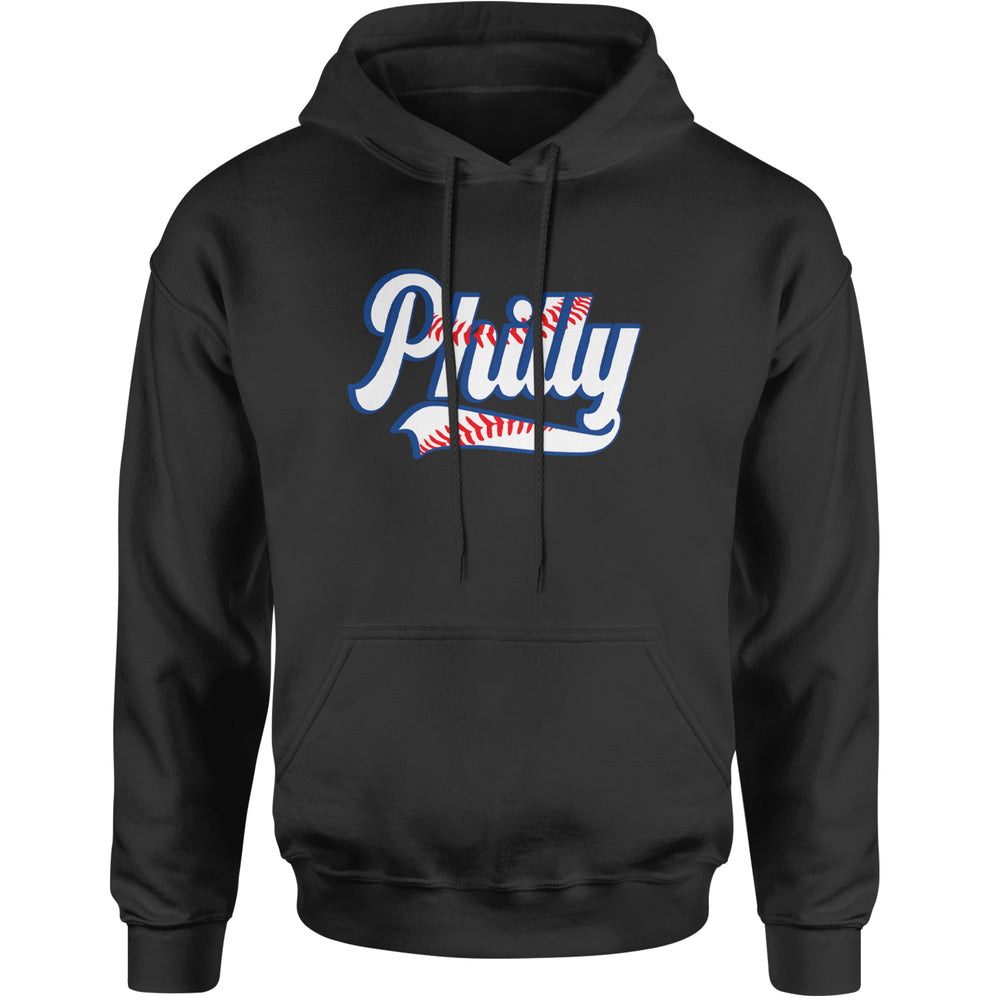 Philly Baseball Stitching graphic on Unisex Heavyweight Fleece Pullover Hoodie in Black
