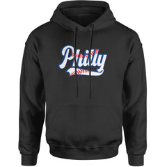 Philly Baseball Stitching Adult Hoodie Sweatshirt Black